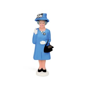 ソーラークイーン ダービーブルー 手を振るエリザベス女王の人形 イギリス おしゃれ  置物 オブジェ Kikkerland キッカーランド 