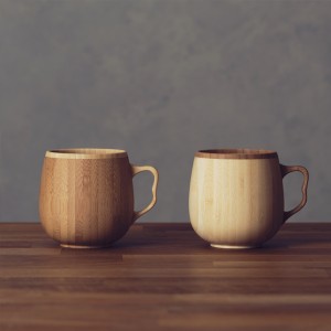 マグカップ ペアセット 木製 ギフトBOX入り 日本製 RIVERET 竹製 カフェオレマグ 
