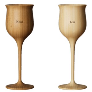 名入れ RIVERET 竹製 ワイングラス ペアセット ワインベッセル ペアセット 木製 ギフトBOX入り 日本製