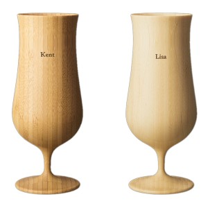 名入れ RIVERET 竹製 ビールグラス ペアセット ビアベッセル ビアグラス ペアセット 木製 ギフトBOX入り 日本製