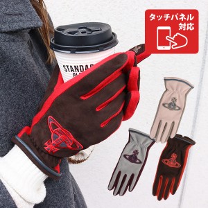 未使用】ヴィヴィアン 手袋 レザー 羊革 カフス ベルト ロゴ