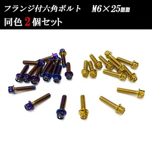 フランジ付六角ボルト M6×25mm P1.0 フラワーヘッド ステンレス 2個set 車 汎用 外装 カー用品 ポイント消化 送料無料