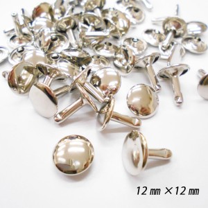 レザークラフト カシメ 金具 両面 頭12mm 足12ｍｍ 30組 シルバー アンティーク 手芸 キット パーツ 革 材料 かしめ