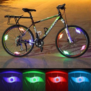 自転車ライト ホイールライト LEDライト 風車型 柳形状 LED ライト アクセサリー アウトドア サイクルライト 夜間 安全 ポイント消化 送