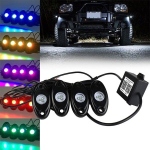 LED フットランプ アンダーライト スマホ（アプリ）  ブルートゥース RGB ROCK LIGHT 12V/24V兼用 4個セット