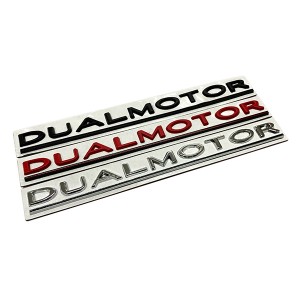 DUAL MOTOR プレート デュアルモーター エンブレム ステッカー カスタム ラベル ドレスアップ テスラ 車 モデル3 カー用品 ポイント消化 