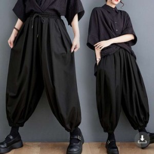 【月初SALE】夏新作 予約商品 大きいサイズ レディース ボトムス パンツ ワイドパンツ シンプル ウエストゴム フリーサイズ 大人カジュア