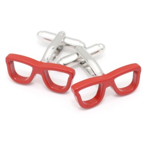 スパイシーなお洒落に赤い眼鏡・サングラスのカフス（カフリンクス/カフスボタン）