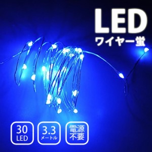 造形 イルミネーション ジュエリーライト ワイヤーライト 防水 LED ワイヤー蛍 30球 【ブルー】 (sb-wb001blm)【メール便送料無料】 クリ