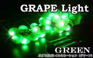 置き場所、自由自在★葡萄灯 ぶどう LEDイルミネーション 電池式 グリーン(sb-1685)ブドウの一粒一粒にLEDライトを組み込んだディスプレ