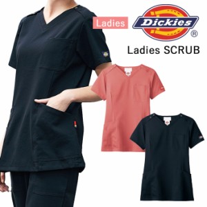 スクラブ 白衣 ディッキーズ 医療 ナース 看護師 医療用 FOLK Dickies ユニフォーム レディース 女性 ストレッチ レディススクラブ【送料