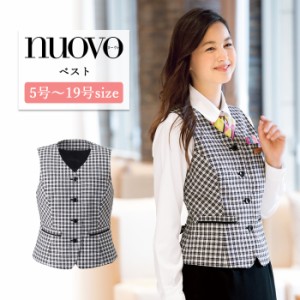 事務服 ベスト レディース スーツ 制服 nuovo 秋冬 春夏 FOLK ベスト【送料無料】ギンガムチェック柄 ピンク おしゃれ 女性 医療事務 受