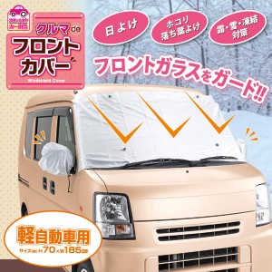 凍結防止 カバー 車 フロント フロントガラス サイドミラー クルマdeフロントカバー 軽自動車用 (im-6150m)【メール便送料無料】 冬 凍結