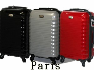 PARIS（パリス） キャリーバッグ(61cm) Ｍサイズ ブラック シルバー レッド pak002