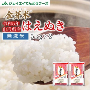 ジェイエイてんどうフーズ 米 10kg 金芽米 ギフト送料無料 令和5年産 山形県産 はえぬき10kg(5kg×2) 無洗米 ※一部地域は別途送料追加 