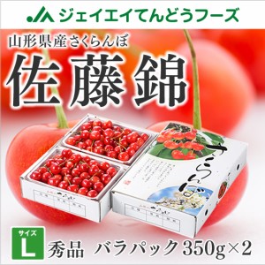 ジェイエイてんどうフーズ お中元 ギフト 贈答用 さくらんぼ 山形県産 佐藤錦 約350g×2 秀品 L玉 バラパック 早期予約 6月中旬から出荷 