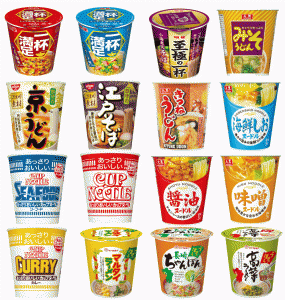 四大メーカー省スペース縦型カップ麺 16食セット 日清食品 マルタイ食品 大黒食品 明星食品 カップヌードル うどん そば ラーメン 関東圏