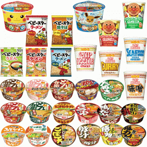 【日清食品 東洋水産 サンヨー食品 おやつカンパニー】 お子様も大喜び アンパンマン ポケモンも入ったミニカップ麺とスナック菓子 30種