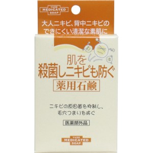 肌を殺菌しニキビも防ぐ薬用石鹸 １１０ｇ