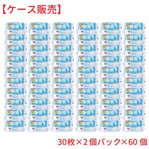 清潔習慣 植物発酵アルコール 除菌ウェットティシュ お出かけ用 30枚ｘ2個パック×60個 【ケース販売】