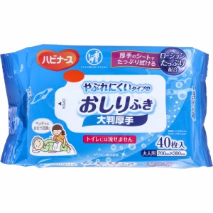 ハビナース やぶれにくいタイプのおしりふき 大判厚手 大人用 ４０枚入