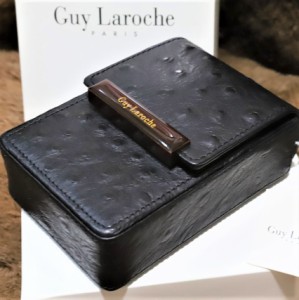 【Guy Laroche】本革製 タバコケース ブラック 黒 ギラロッシュ シガレットケース プレゼント 人気 煙草ケース 箱すっぽりタイプ ギラ・