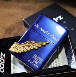 【限定ZIPPO】2022 エンジェルウイング ブルー 翼 羽 青 限定ジッポ 人気ジッポ プレゼント Wing 送料無料 羽ジッポ ライター