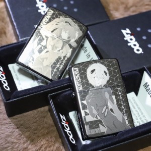 【エヴァZIPPO】エヴァンゲリオン アスカ レイ セット 限定 ブラックチタン ジッポ シリアルナンバー入り 人気  新劇 ジッポエヴァ zippo