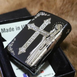 ZIPPO Ave Maria シルバー二面彫り Zippo マリア 艶消しブラック ライター 人気 おしゃれ ブランド クラッシック おすすめ カジュアル オ