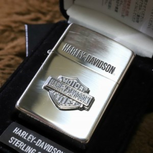 【純銀ZIPPO】HARLEY-DAVIDSON バー＆シールド ロゴプレート ハーレーダビッドソン ZIPPO 純銀ジッポ プレゼント 人気 スターリングシル