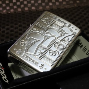 【ZIPPO】ジャックポット 777 GAME スロットZIPPO シルバー燻し 両面加工 幸運 ジッポ スリーセブン 縁起の良いzippo GOGOジッポ ライタ