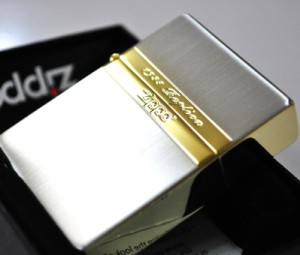 【ZIPPO】 1935復刻レプリカ◆高級ミラーライン◆人気 ジッポー シルバー＆ゴールド ◆サテン地 鏡面 シンプル オイルライター かっこい