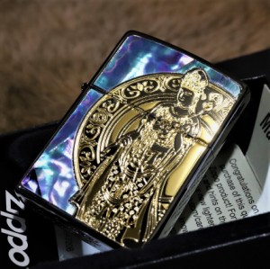 【ZIPPO】百式観音 を彷彿させる 神々しい オイルライター 鏡面 ブラック 黒 GODESS CANON 送料無料 ジッポ ライター