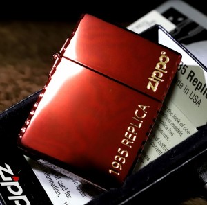 【ZIPPO】1935レプリカ シンプルロゴ レッド コーナーカット 赤 おしゃれ 人気 プレゼント クラシック カッコイイ ジッポー 定番 ライタ