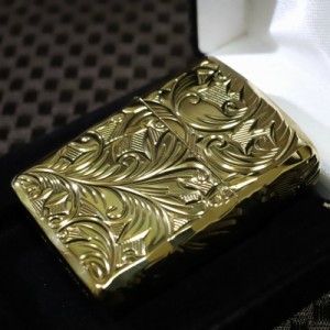 Armor ZIPPO 重厚アーマー 5面 リーフ LEAF ゴールド チタンコーティング 人気 Zippo 深彫り アーマージッポ 金 かっこいい 金タンク 5NC