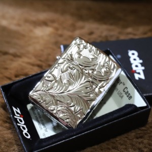 Armor ZIPPO 重厚アーマー 5面 リーフ LEAF プラチナコーテイング 人気 Zippo 深彫り アーマージッポ 銀 かっこいい 5NC LEAF ライター 