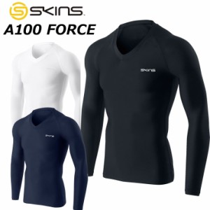 SKINS スキンズ メンズ ロングスリーブ A100 FORCE Vネックロングスリーブトップ  長袖 DF01419001