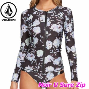 volcom ボルコム レディース ラッシュガード 長そで Noir U Sure Zip O0311900 【返品種別OUTLET】