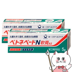 【指定第2類医薬品】[セット]ベトネベートN軟膏AS 5g×2個[湿疹/皮膚炎/あせも/かぶれ][メール便発送OK](6042967-set1)