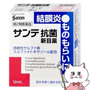 【第2類医薬品】サンテ抗菌新目薬 12ml(セルフメディケーション税制対象)[目薬][参天製薬][メール便発送OK](6044542)