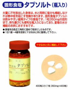 【暑さ対策/タブレット】塩分補給用　タブソルト400粒【工事作業現場での暑さ対策に】