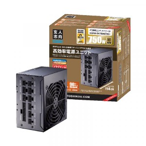 玄人志向 KRPW-GK750W/90+ 750W フルプラグインATX電源 80PLUS GOLD認証