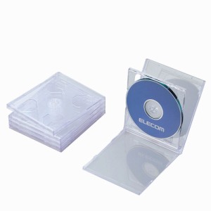 ELECOM CCD-JSCNW5CR CD/DVDプラケース/2枚収納/5パック/クリア