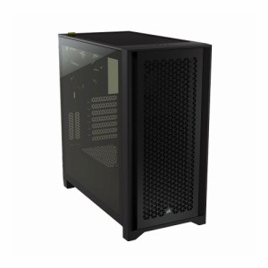 Corsair 4000D airflow TG BLK (CC-9011200-WW) 強化ガラスパネル搭載E-ATX対応ミドルタワーPCケース　ブラック