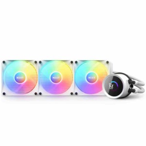 NZXT Kraken 360 RGB White RL-KR360-W1 水冷ヘッドに1.54型液晶ディスプレイ搭載 RGBファン搭載モデル 簡易水冷クーラー ホワイト