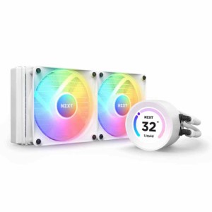 NZXT Kraken Elite 240 RGB White RL-KR24E-W1 水冷ヘッドに2.36型液晶ディスプレイ搭載 RGBファン搭載 簡易水冷クーラー ホワイト