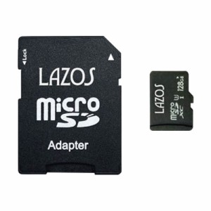 Lazos L-B128MSD10-U3 microSDXCメモリーカード 128GB UHS-I U3 CLASS10 紙パッケージ