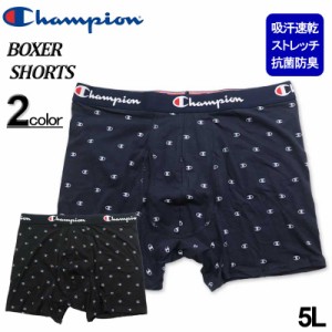 大きいサイズ Champion チャンピオン ストレッチジャージ 総柄ロゴ ボクサーパンツ 5L/EW-CM6EY204K5L