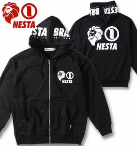 大きいサイズ NESTA BRAND 裏毛 フルジップパーカー ブラック 3L 4L 5L 6L 8L/1278-3392-2-108