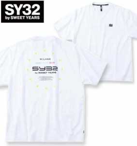 大きいサイズ SY32 by SWEET YEARS バックサークルスターロゴ 半袖 Tシャツ ホワイト 3L 4L 5L 6L/1278-4291-1-110